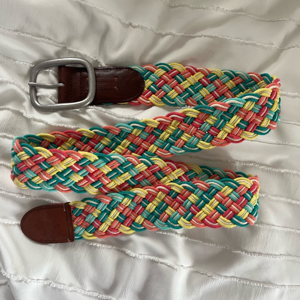Aeropostale Colorful Braided Belt with Faux Leather Details